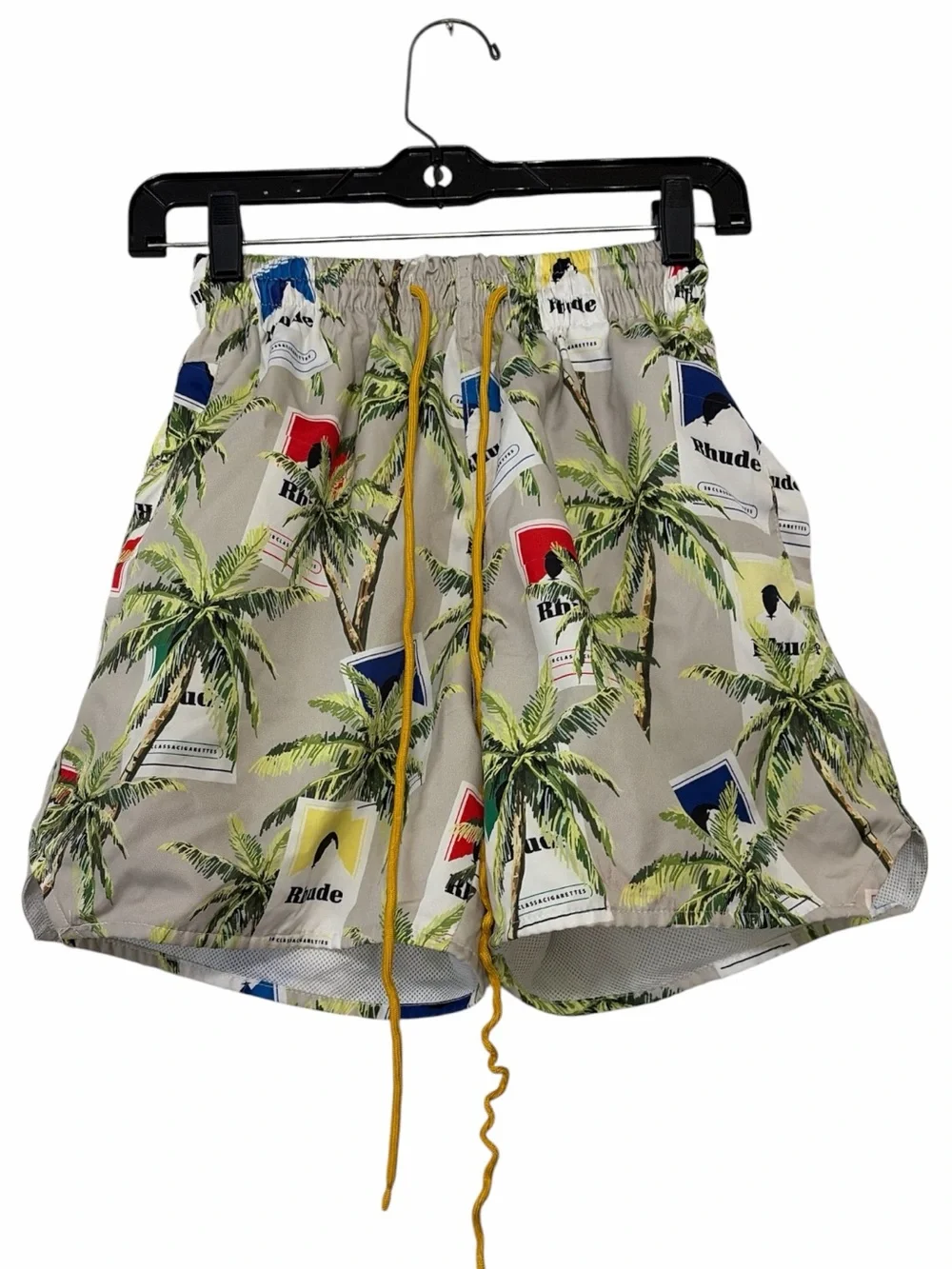 Rhude Cigarette Box Allover Print Swim Trunk Shorts